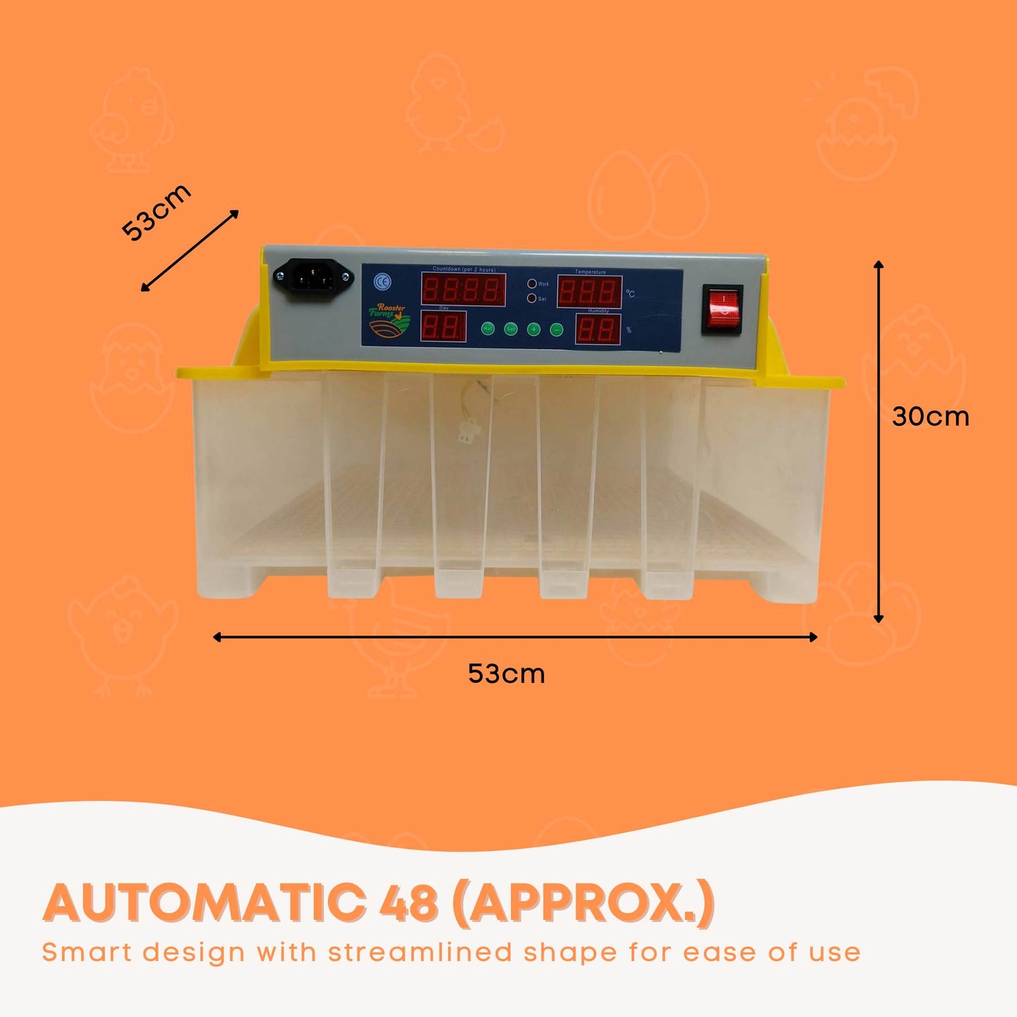 Electric 48 Egg Incubator + Accessories Hatching Eggs Chicken Quail Duck