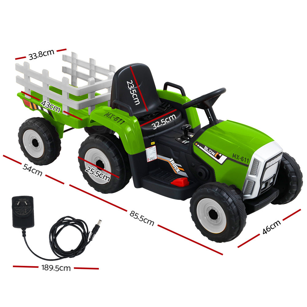 Electric Ride On Car Rigo Kids Ride On Cars Tractor Toy 12V Green