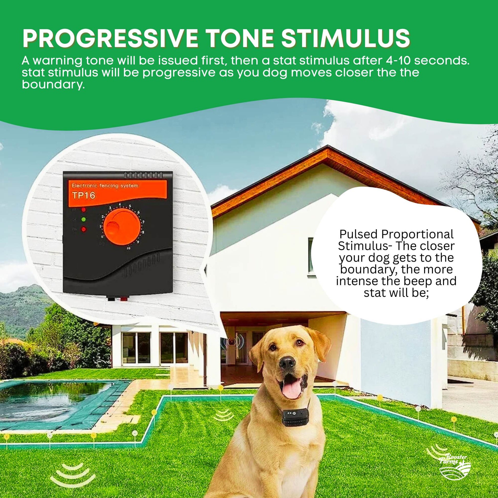 Electronic Dog Fence System -Invisible Electric Wireless TP16 Containment Collar