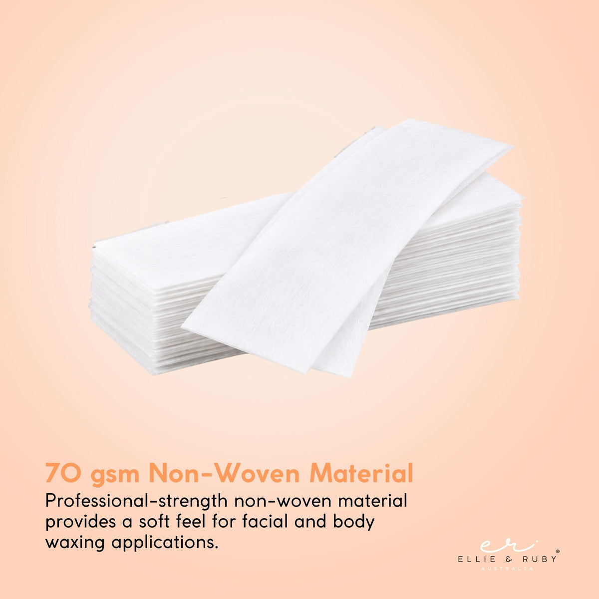 Ellie & Ruby 100x Pre-Cut Wax Strips 70gsm Non-Woven Hair Removal Papers