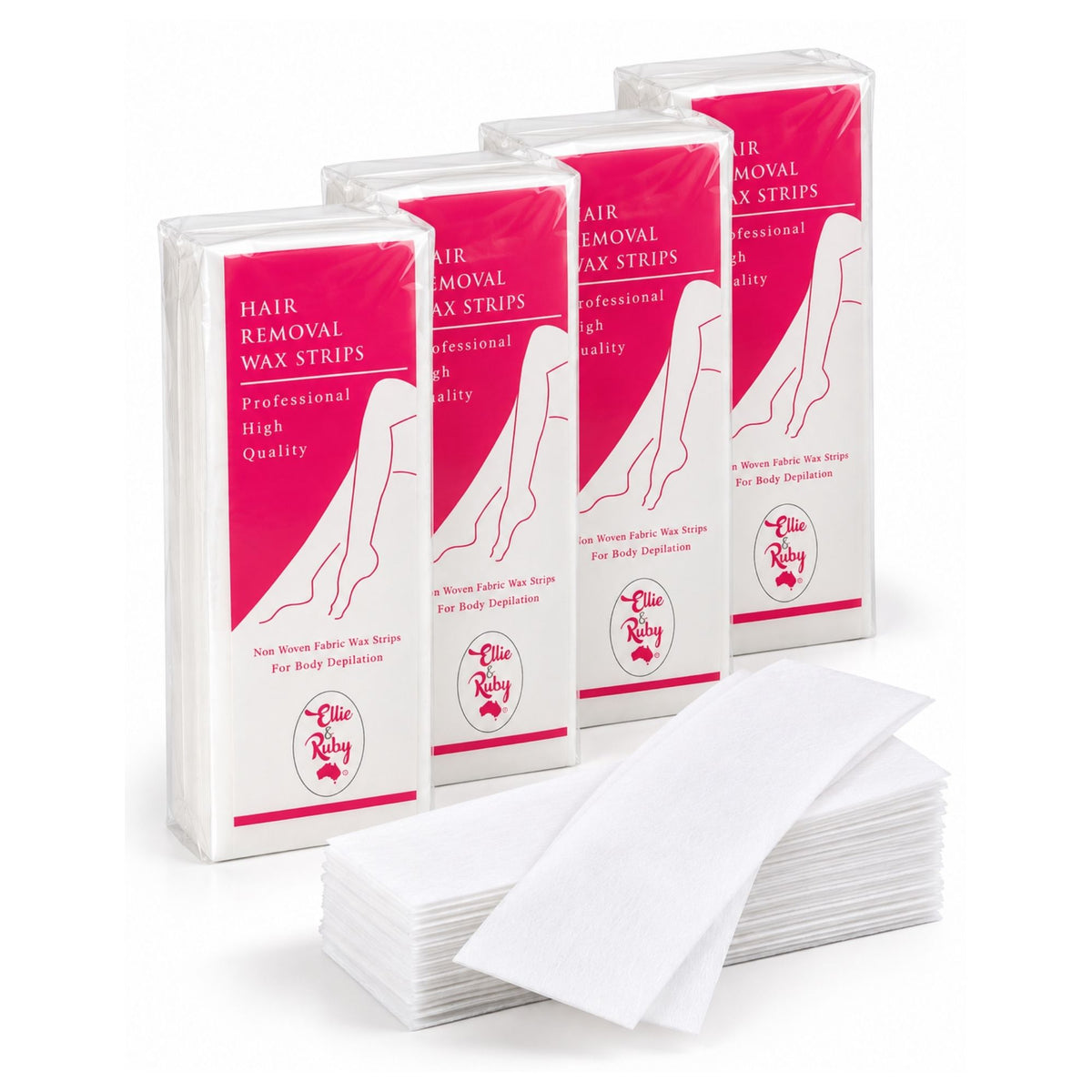 Ellie & Ruby 100x Pre-Cut Wax Strips 70gsm Non-Woven Hair Removal Papers