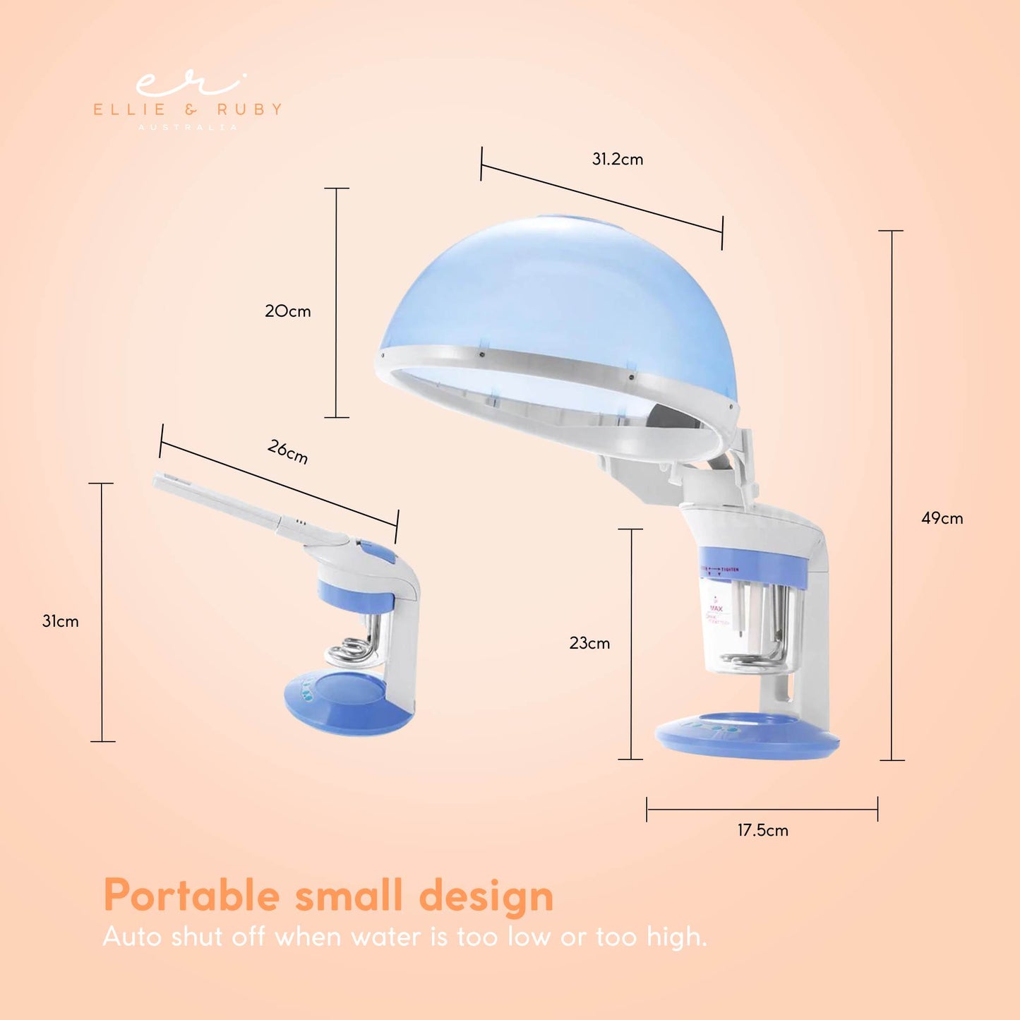 Ellie & Ruby 2-in-1 Facial Hair Steamer Ozone Steam Machine Portable Tabletop