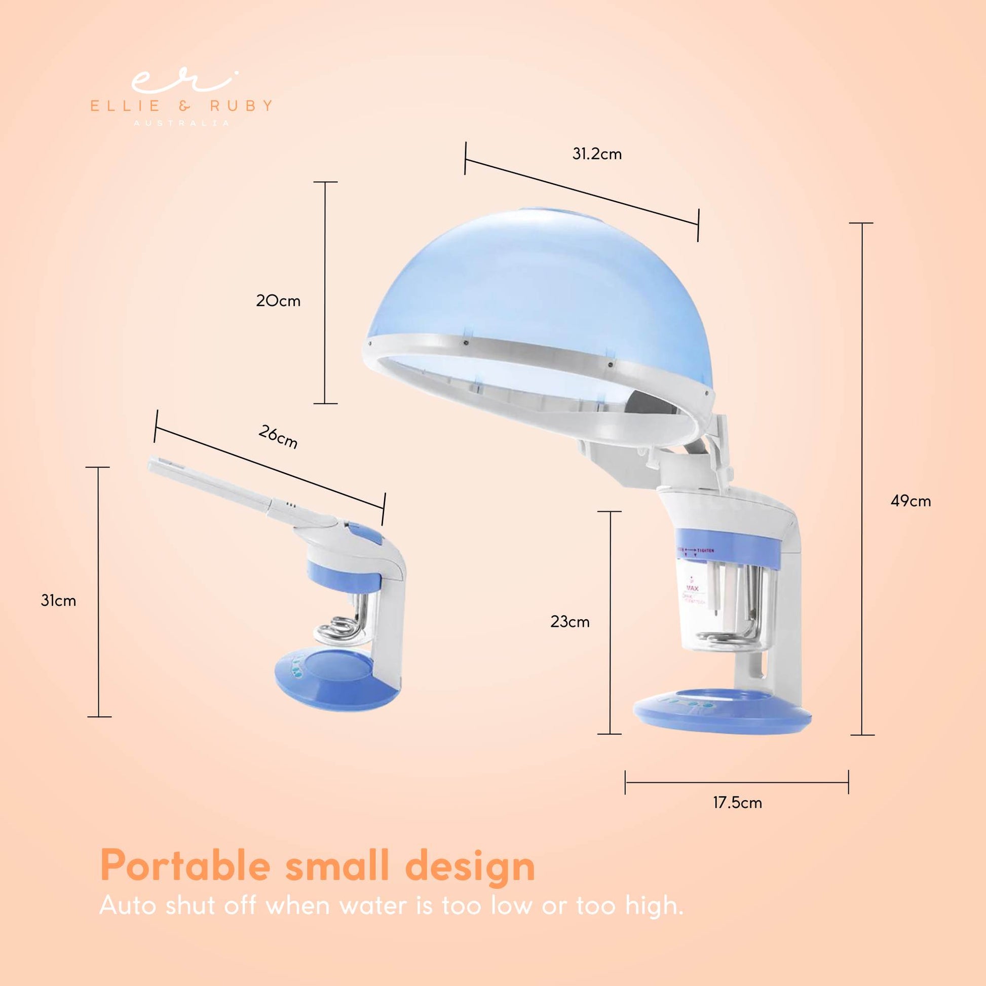 Ellie & Ruby 2-in-1 Facial Hair Steamer Ozone Steam Machine Portable Tabletop