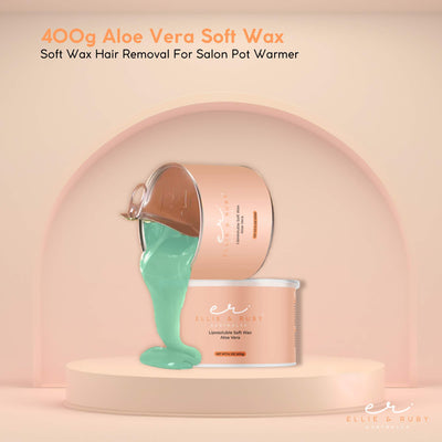 Ellie & Ruby 400g Aloe Vera Soft Wax Hair Removal Strip Wax Salon Pot