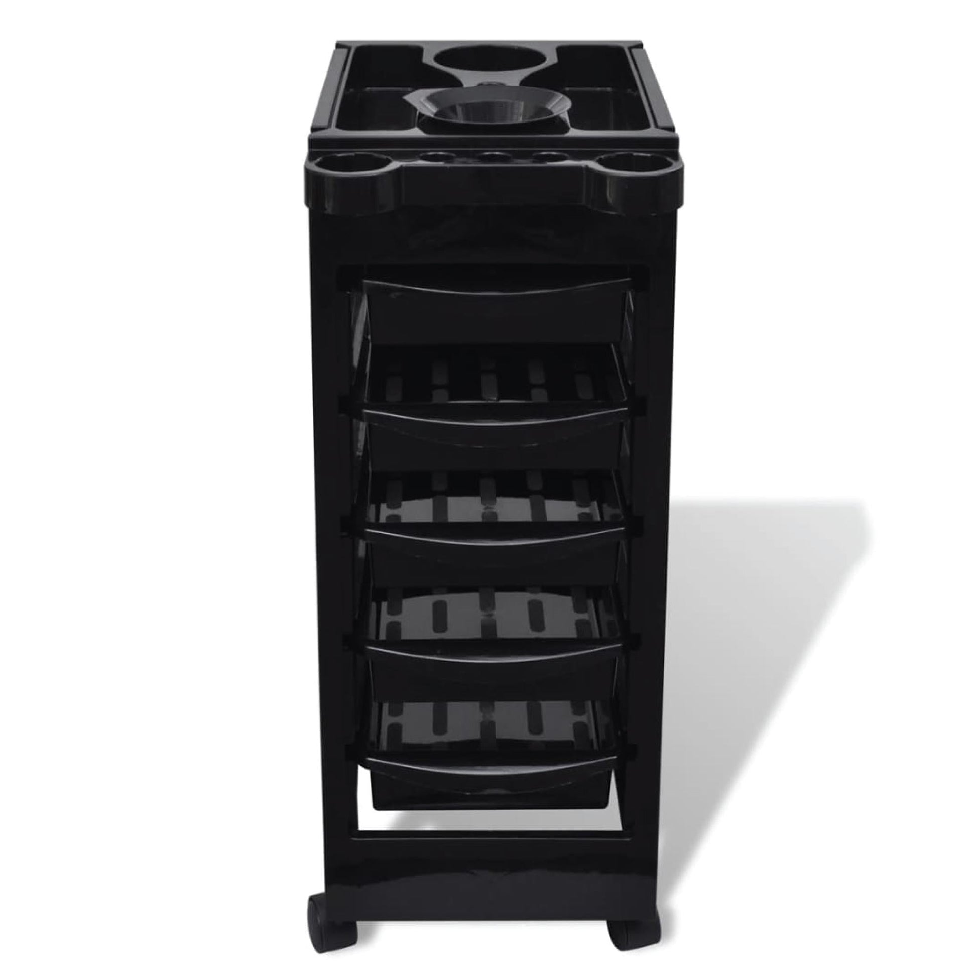 Ellie & Ruby 6 Tier Hairdressing Trolley Black 82x49x32cm Salon Rolling Cart