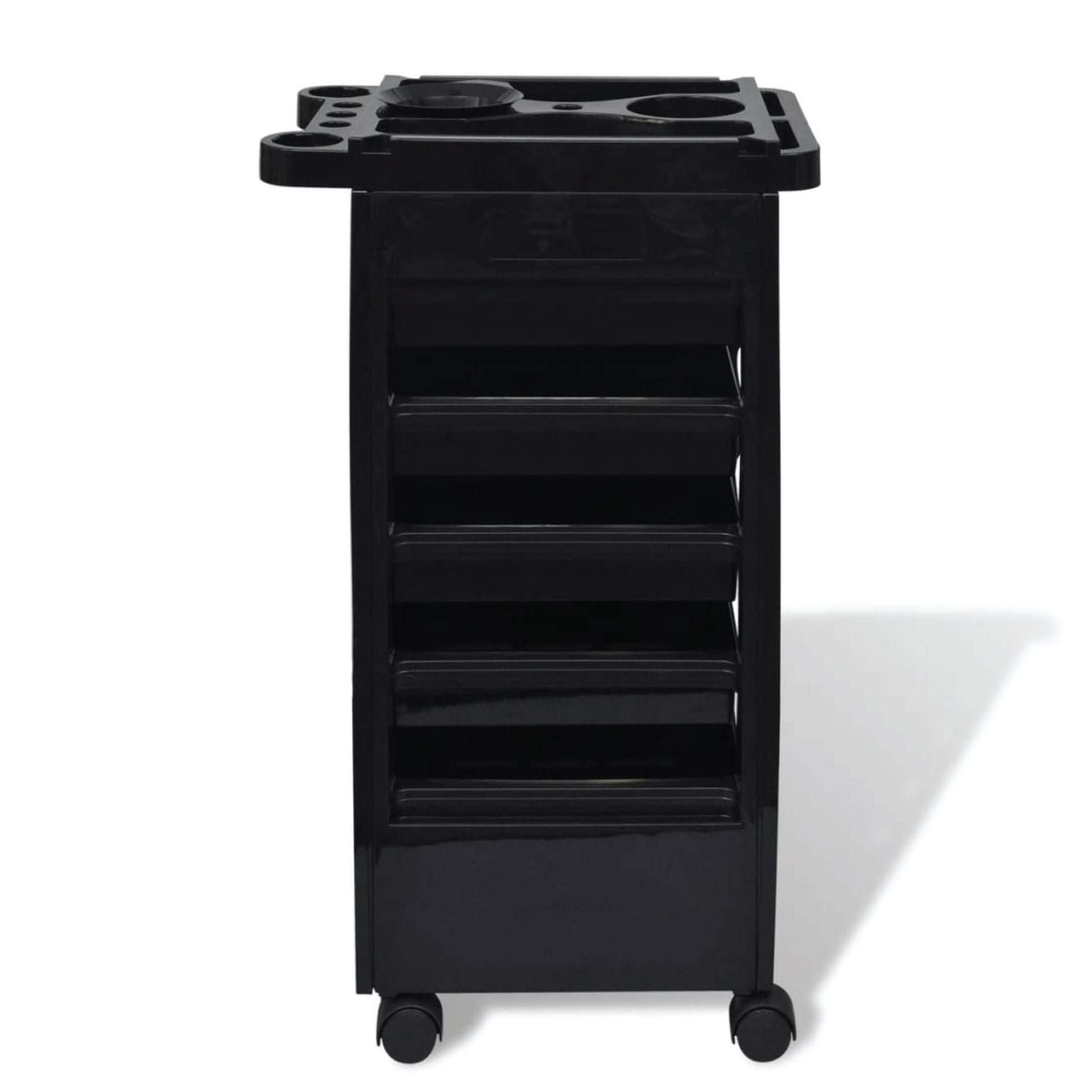 Ellie & Ruby 6 Tier Hairdressing Trolley Black 82x49x32cm Salon Rolling Cart