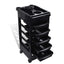 Ellie & Ruby 6 Tier Hairdressing Trolley Black 82x49x32cm Salon Rolling Cart
