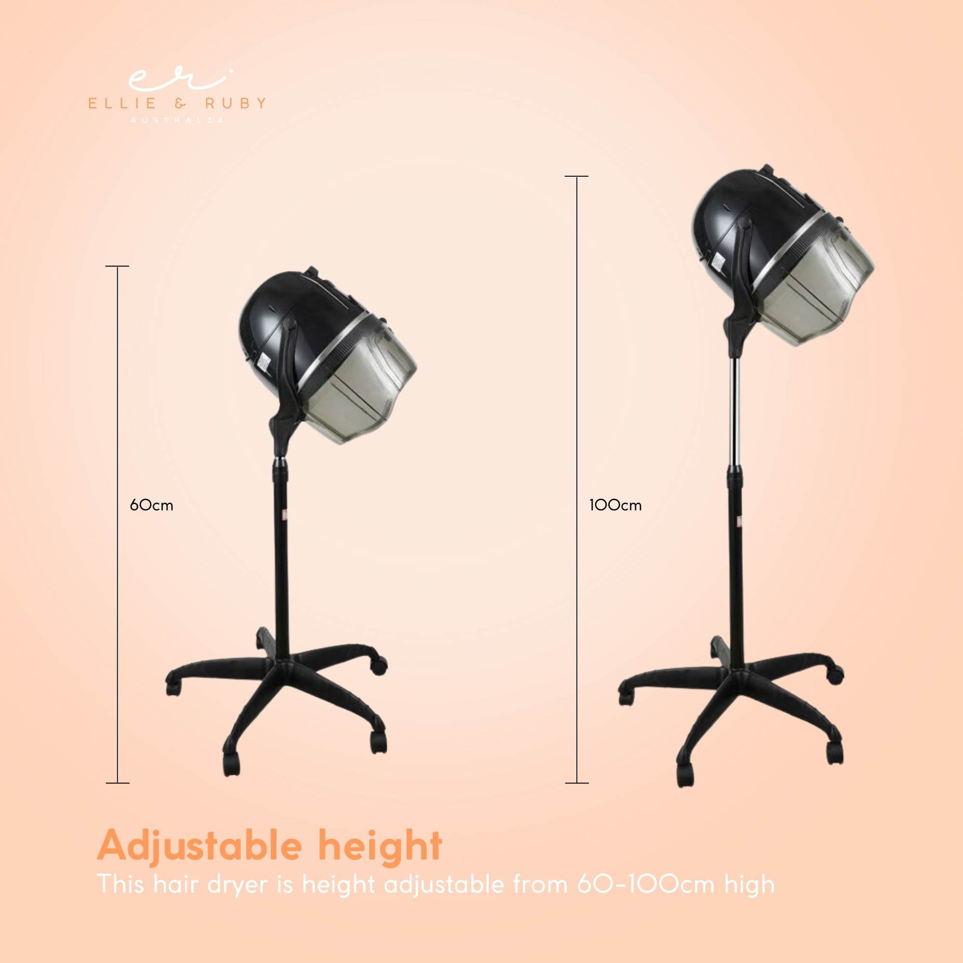 Ellie & Ruby Free Standing Hair Dryer Hood - Adjustable Salon Hairdryer