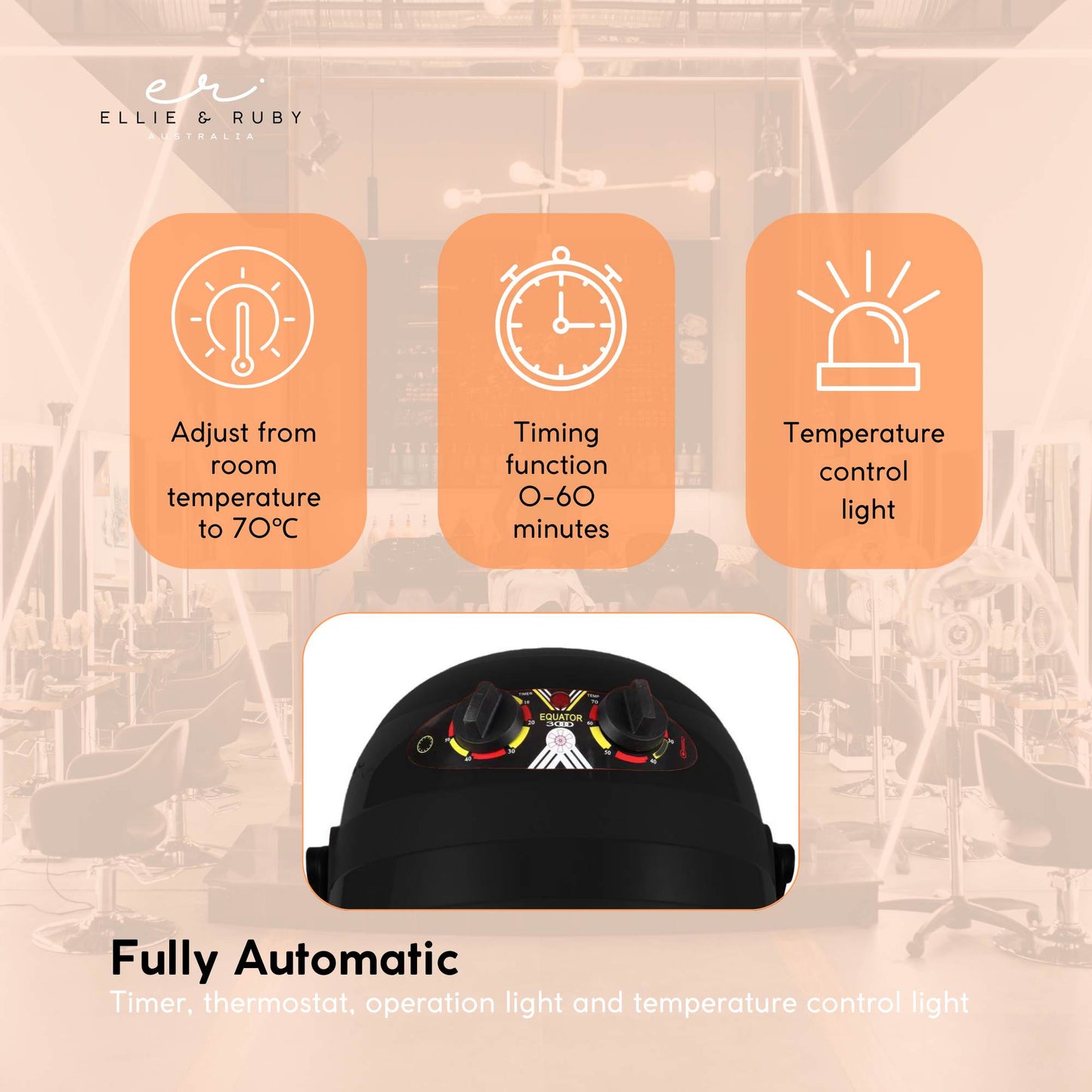 Ellie & Ruby Free Standing Hair Dryer Hood Bonnet Adjustable Salon Hairdryer