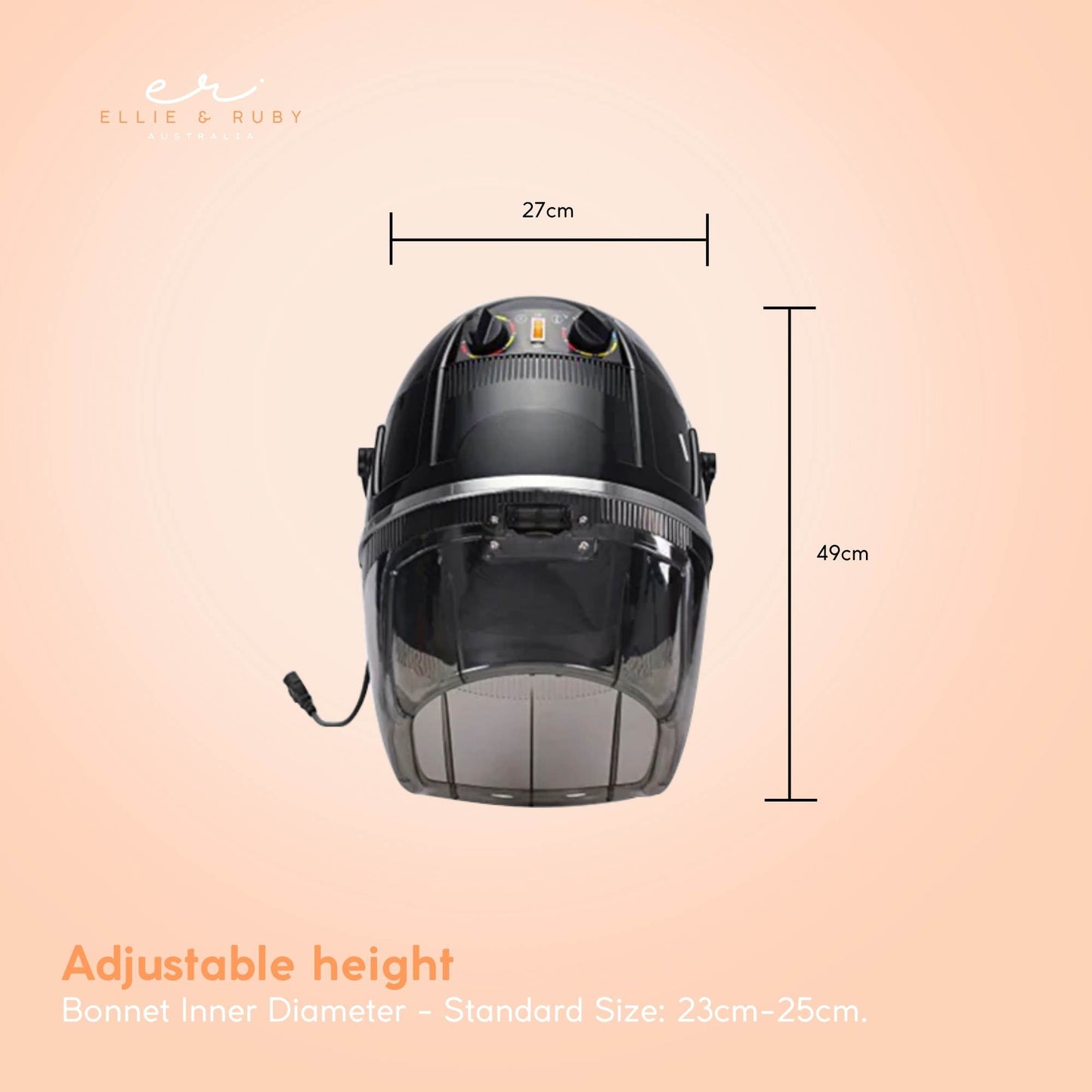 Ellie & Ruby Hanging Hooded Hair Dryer Wall Mounted Bonnet Hood Salon Hairdryer