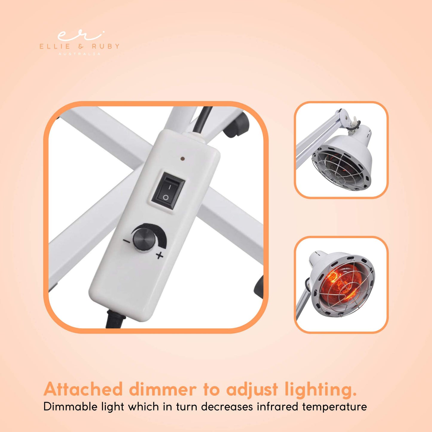 Ellie & Ruby Infrared Heat Floor Lamp 275W Mobile Dimmable Home Salon Treatment