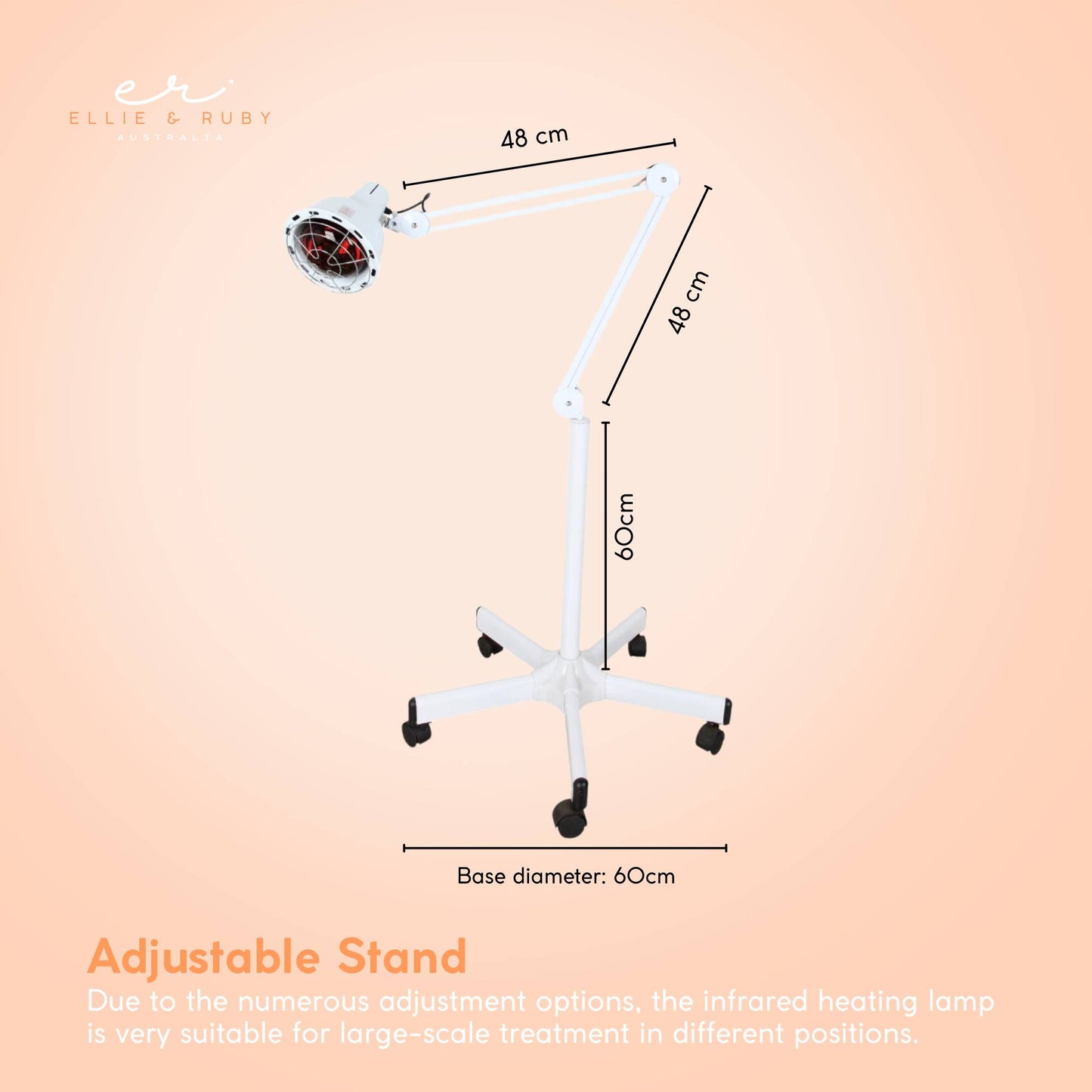 Ellie & Ruby Infrared Heat Floor Lamp 275W Mobile Dimmable Home Salon Treatment