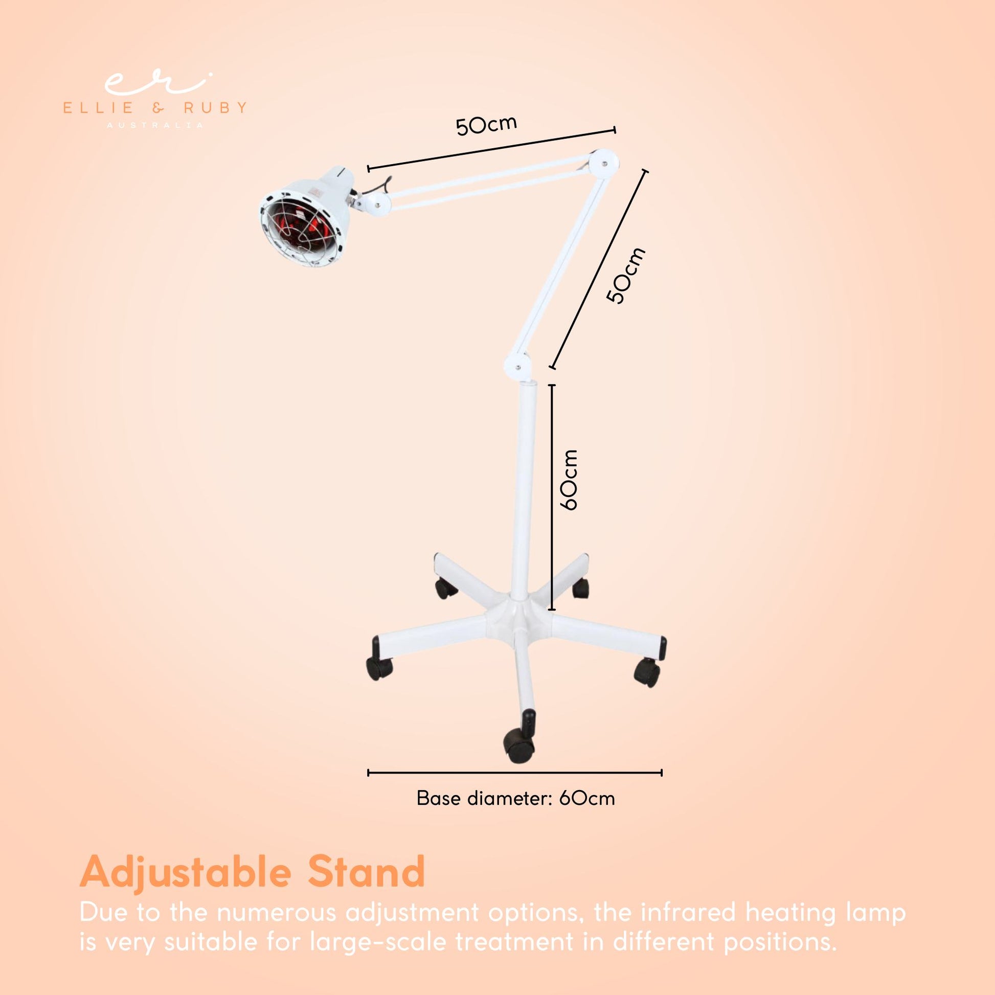 Ellie & Ruby Infrared Heat Floor Lamp 275W Mobile Dimmable Home Salon Treatment