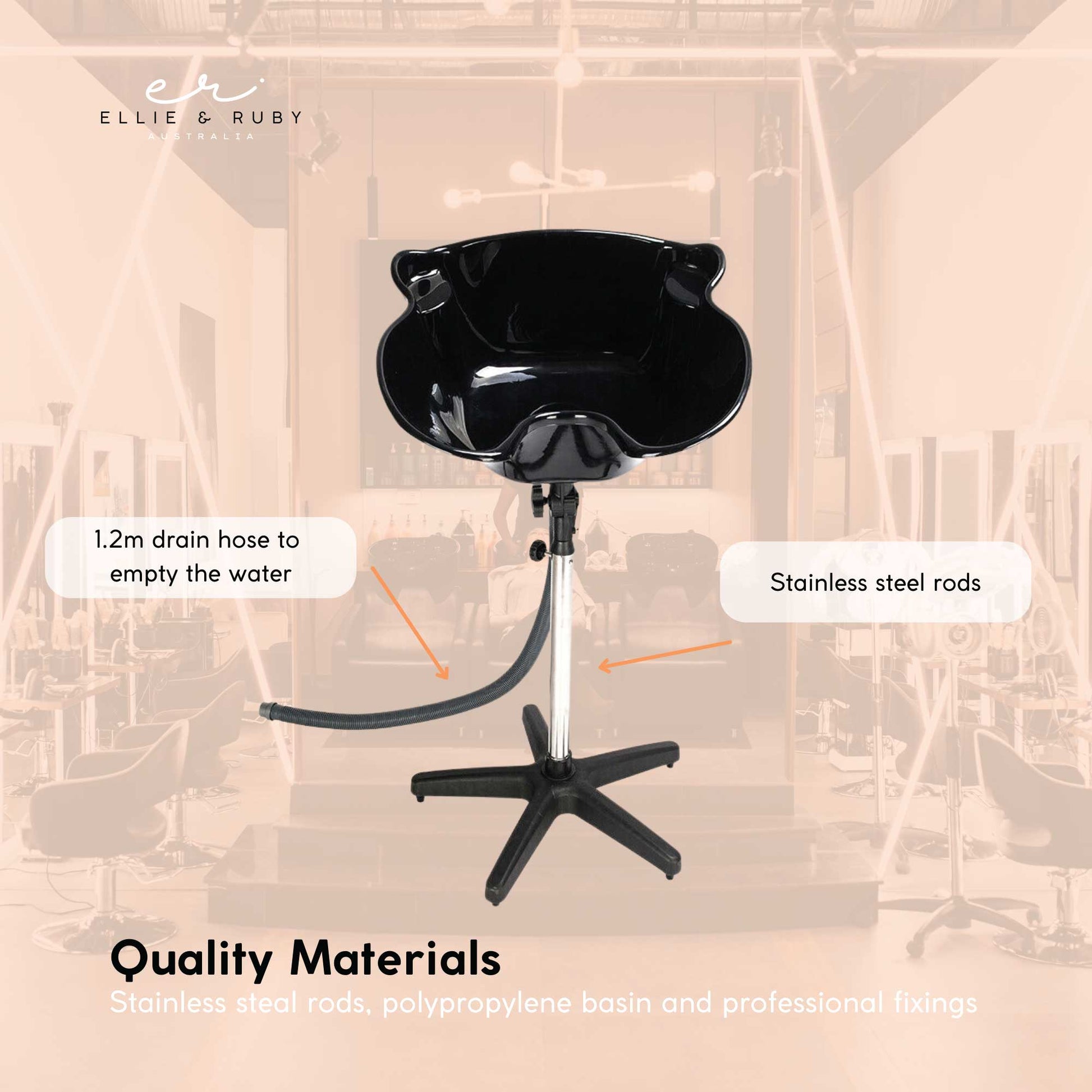 Ellie & Ruby Large Portable Hairdressing Salon Basin Hair Washing Deep Sink Bowl