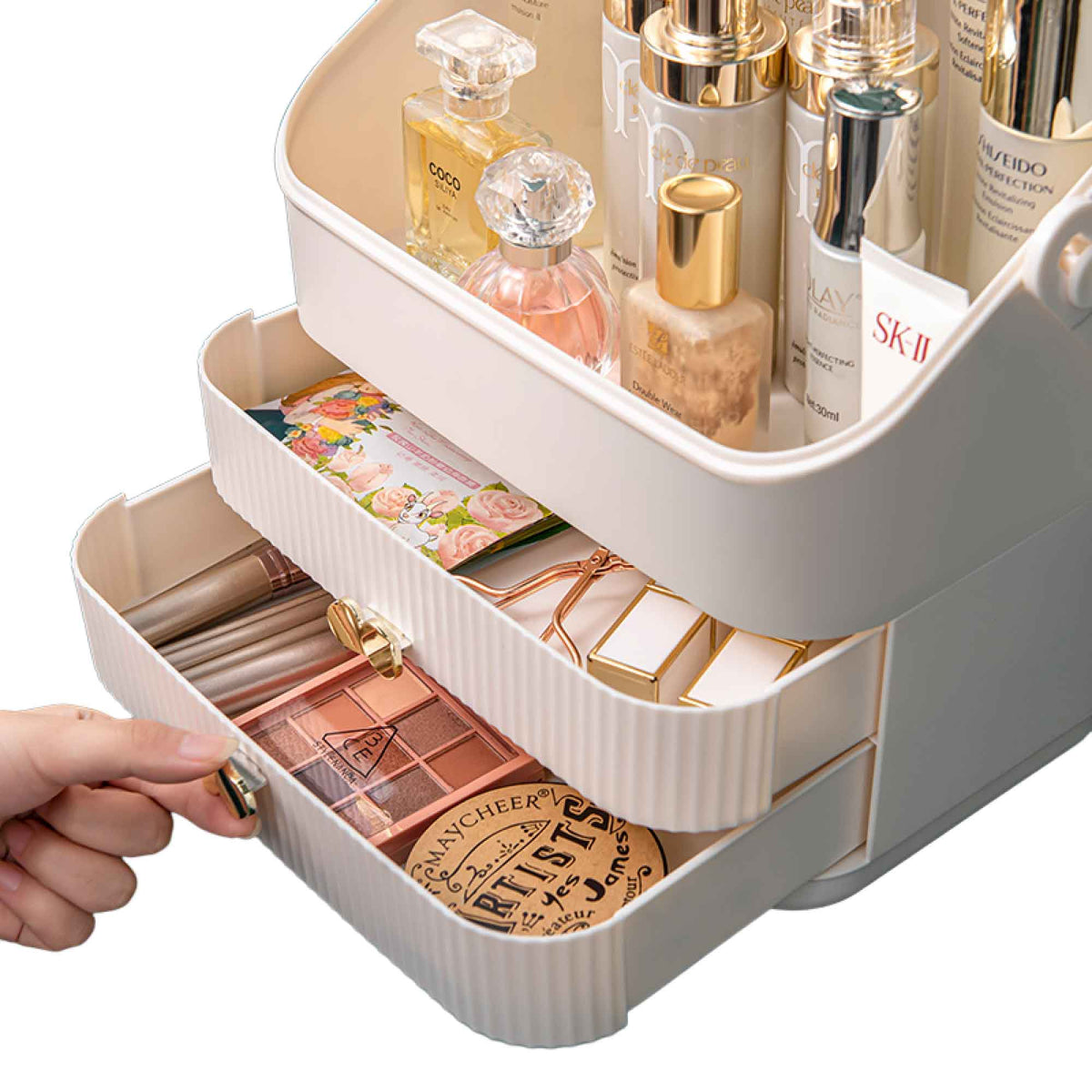 Ellie & Ruby Makeup Organiser Cosmetic Storage Case Jewellery Vanity Box