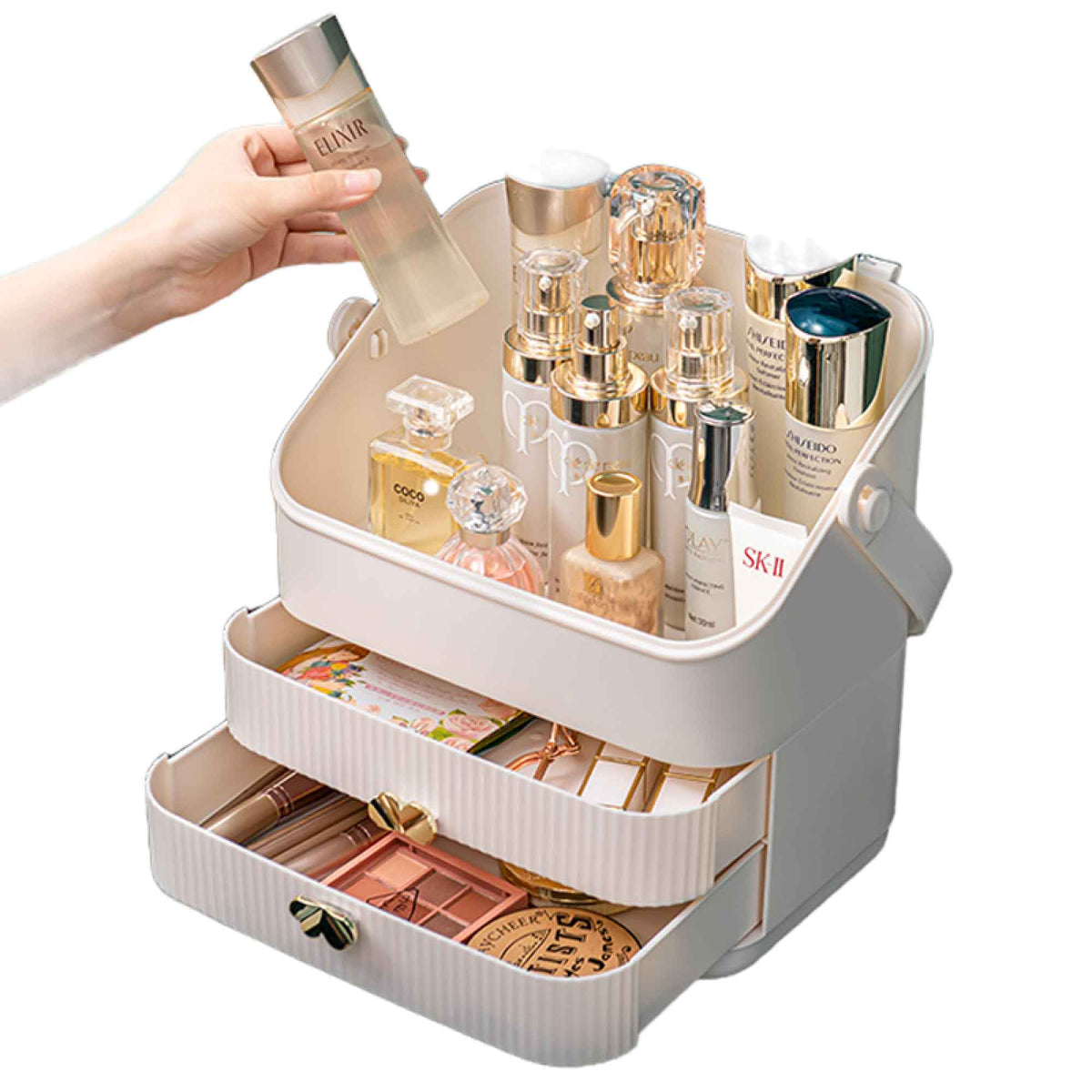 Ellie & Ruby Makeup Organiser Cosmetic Storage Case Jewellery Vanity Box