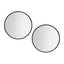 Embellir 2 Wall Mirror Makeup 70cm Home Decor Framed Mirrors Bathroom Round Black