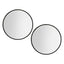 Embellir 2 Wall Mirror Makeup 90cm Home Decor Framed Mirrors Bathroom Round Black