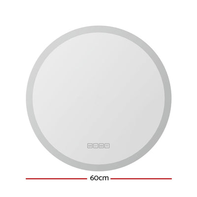 Embellir Bluetooth LED Wall Mirror With Light 60CM Bathroom Decor Round Mirrors
