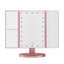 Embellir Tri-fold Makeup Mirror 1X2X3X Magnifying with LED Light Travel Portable Pink