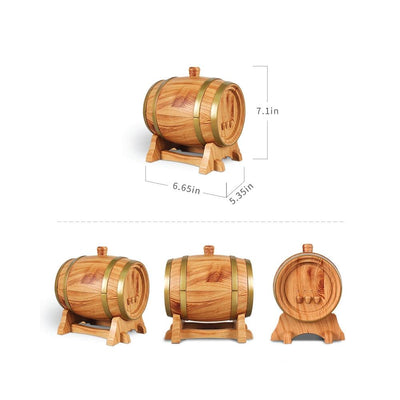 Essential Oil Aroma Diffuser - 350ml Barrel Wood Ultrasonic Air Mist Humidifier