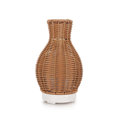 Essential Oil Aroma Diffuser and Remote - 100ml Rattan Vase Mist Humidifier