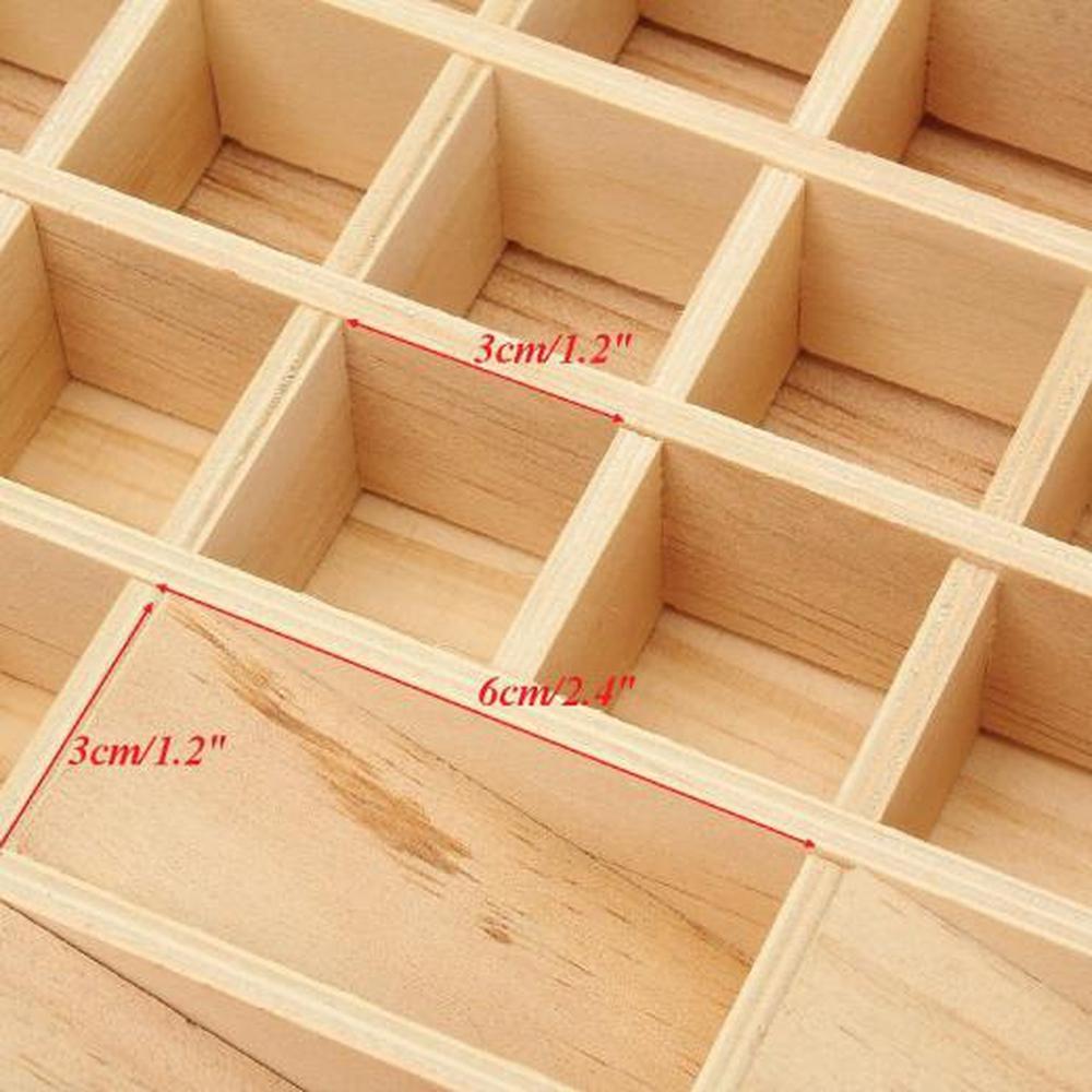 Essential Oils Wood Storage Box - Wooden Oil Bottle Slots