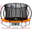 Everfit 10FT Trampoline Round Trampolines With Basketball Hoop Kids Present Gift Enclosure Safety Net Pad Outdoor Orange