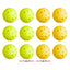 Everfit 12PC Pickleballs Set 40-Hole Design Indoor Outdoor Durable PE Balls Green/Yellow