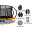 Everfit 14FT Trampoline Round Trampolines With Basketball Hoop Kids Present Gift Enclosure Safety Net Pad Outdoor Orange