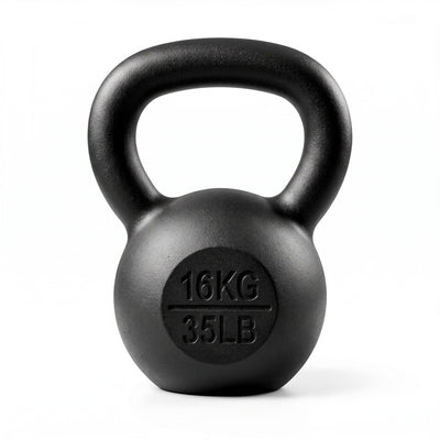 Everfit 16kg Cast Iron Kettlebell Powder Coating Flat Bottom Home Gym