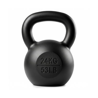 Everfit 24kg Cast Iron Kettlebell Powder Coating Flat Bottom Home Gym