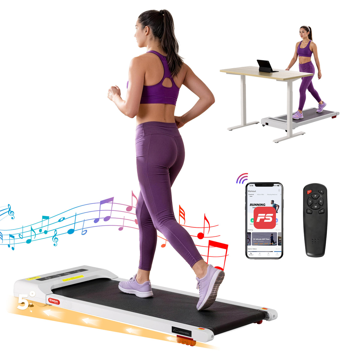 Everfit 3 in 1 Treadmill Electric Walking Pad Incline Under Desk Home Gym 380mm White Everfit 3 in 1 Treadmill Electric Walking Pad Incline Under Desk Home Gym 380mm White