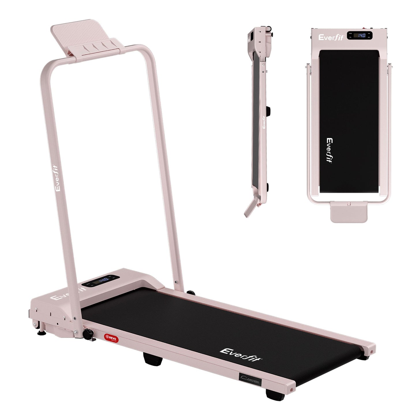 Everfit 3 in 1 Walking Pad Treadmill 12% Incline Foldable Under Desk Treadmills for Home Gym With 38cm Wide Belt Pink