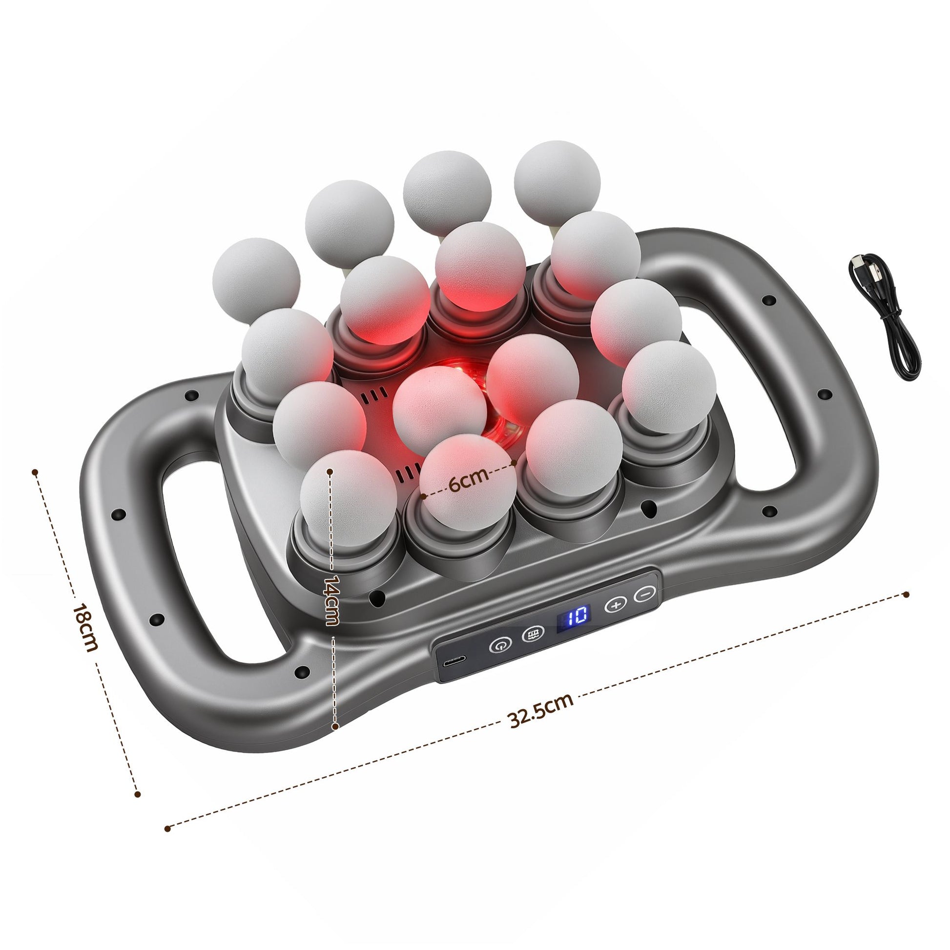 Everfit Deep Tissue Massager 16 Heads with 20 Intensities Deep Percussion Massage Gun Rechargeable