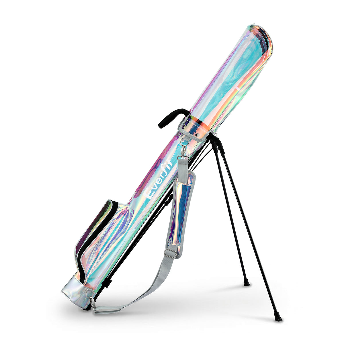 Everfit Golf Stand Bag 2-Way Divider Lightweight Carry Bag for 5-6 Clubs, Holographic