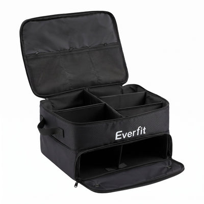 Everfit Golf Storage Bag 2-Tier Trunk Organizer with Ventilated Shoe Compartment Black