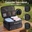 Everfit Golf Trunk Organizer for Car, 2-Tier Golf Storage Bag with Ventilated Shoe Compartment Black