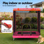 Everfit Kids 4.5FT Trampoline Rectangle Rebounder with Basketball Hoop Pink