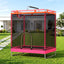 Everfit Kids 4.5FT Trampoline Rectangle Rebounder with Basketball Hoop Pink