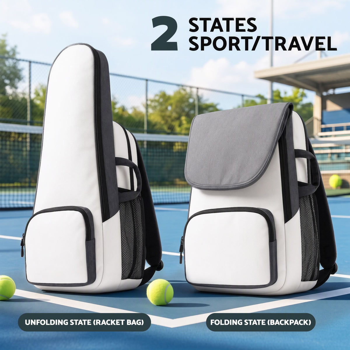 Everfit Tennis Racket Bag Foldable Backpack Racket Pocket Shoe Compartment