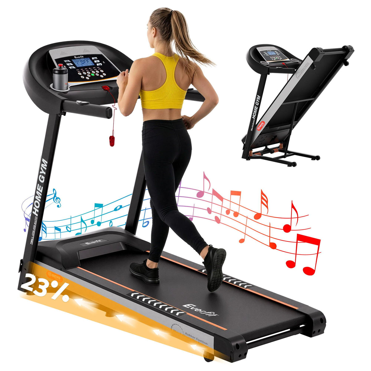 Everfit Treadmill Electric Auto Incline Home Gym Fitness Exercise Machine 450mm Everfit Treadmill Electric Auto Incline Home Gym Fitness Exercise Machine 450mm
