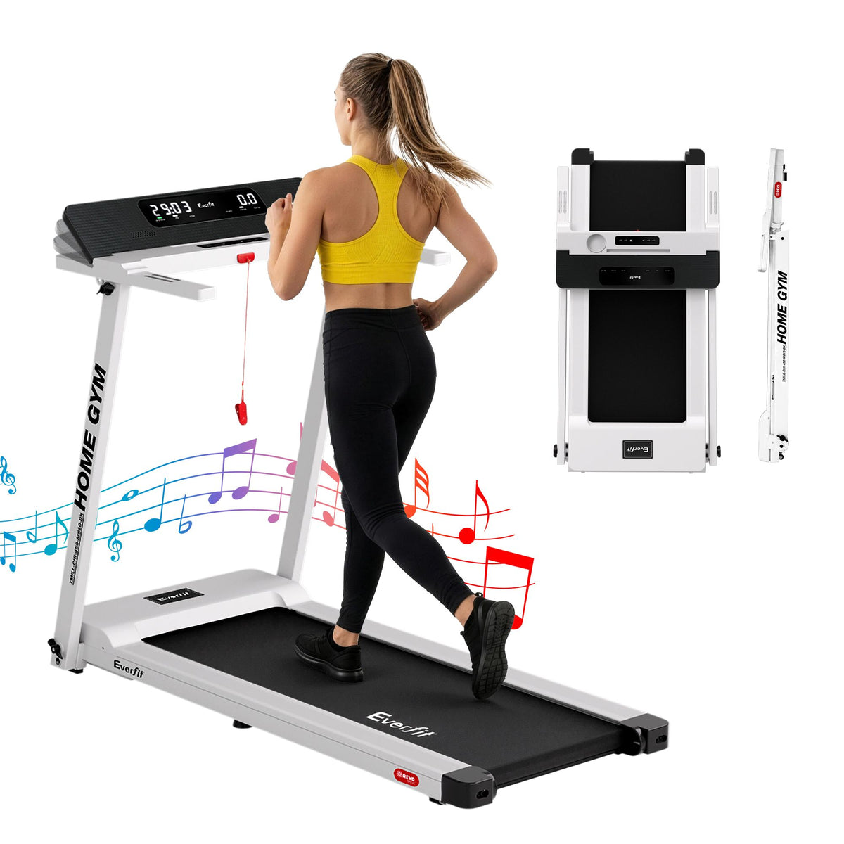 Everfit Treadmill Electric Home Gym Fitness Exercise Fully Foldable 450mm White Everfit Treadmill Electric Home Gym Fitness Exercise Fully Foldable 450mm White