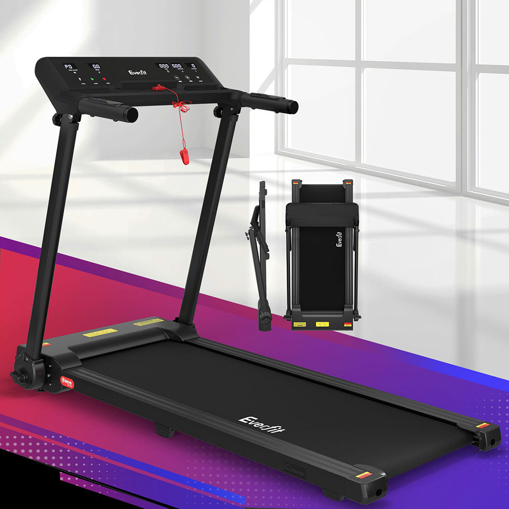 Everfit Treadmill Electric Home Gym Fitness Exercise Knob Foldable 450mm Black Everfit Treadmill Electric Home Gym Fitness Exercise Knob Foldable 450mm Black