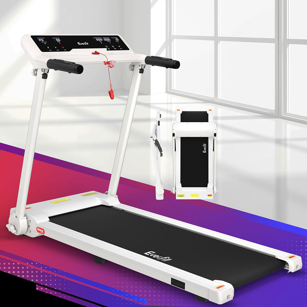 Everfit Treadmill Electric Home Gym Fitness Exercise Knob Foldable 450mm White Everfit Treadmill Electric Home Gym Fitness Exercise Knob Foldable 450mm White