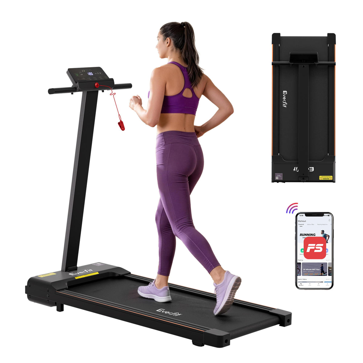 Everfit Walking Pad Treadmill 2 in 1 Foldable for Home Gym 40cm Wide Belt 12 Programs with App Everfit Walking Pad Treadmill 2 in 1 Foldable for Home Gym 40cm Wide Belt 12 Programs with App
