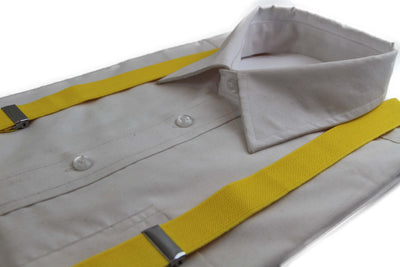 Extra Long Adjustable 138cm Yellow Adult Mens Suspenders