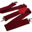 Extra Wide Heavy Duty Adjustable 120cm Maroon Adult Mens Suspenders