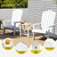 Gardeon Outdoor Table and Chairs HDPE Adirondack Beach Chair Sun Lounge Patio Furniture Garden White