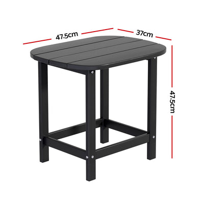 Gardeon Outdoor Coffee Side Table HDPE Desk Patio Furniture Camping Garden Black